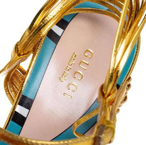 gucci allie knotted metallic leather sandals|gucci platinum leather sandals.